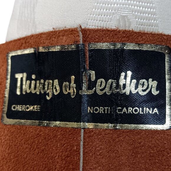 Vintage Brown Suede Leather Fringe Southwest Cowboy Boho Vest Size Large - Picture 7 of 13